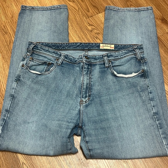 Orvis Other - ORVIS Men's Blue Denim Jeans Distressed Straight Leg Five Pocket 38x32